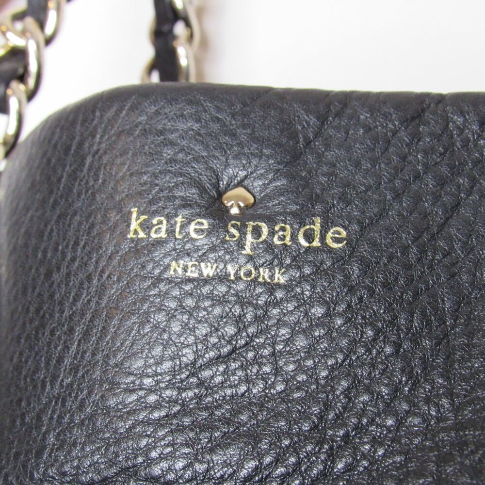 Kate Spade Cobble Hill Andee Black Leather Tote Bag Chain Strap - Picture 4 of 14